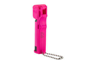 Mace Personal Model Pepper Spray Keychain in Neon Pink with fliptop safety cap